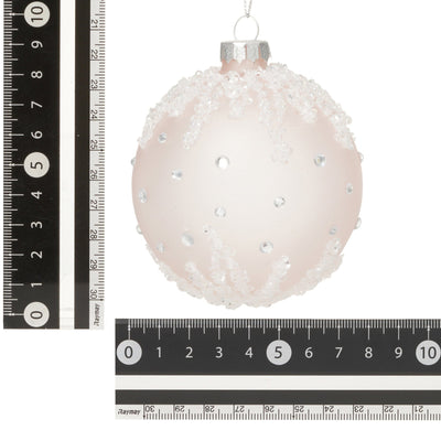 Glass Ornament Frill Pink