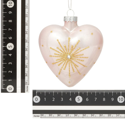 Glass Ornament Heart Pink