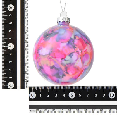 Glass Ornament Marble Pink