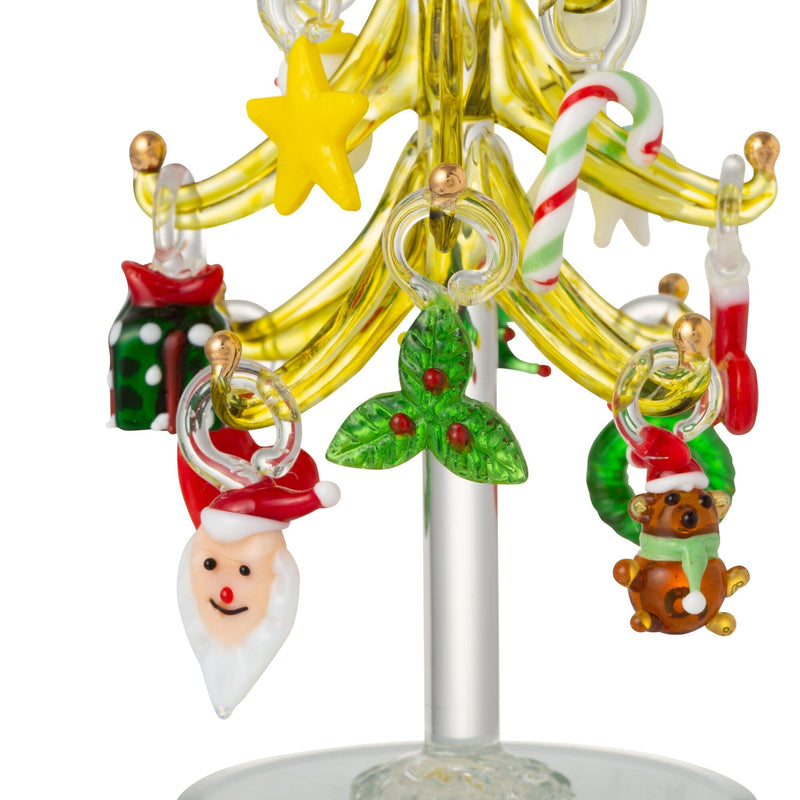 Glass Tree Multi Ornament Small Green