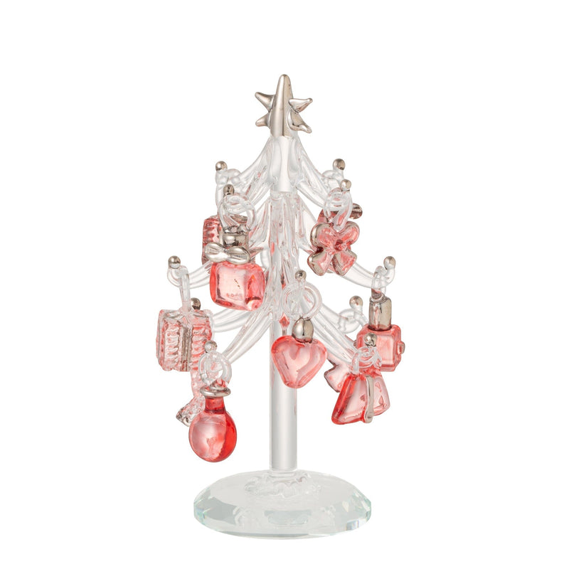 Glass Tree Multi Ornament Small Pink