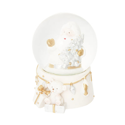 Snow Globe Santa Small White