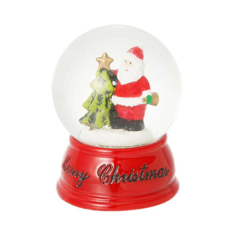 Snow Globe Santa & Tree Xs Red