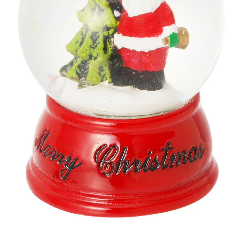 Snow Globe Santa & Tree Xs Red