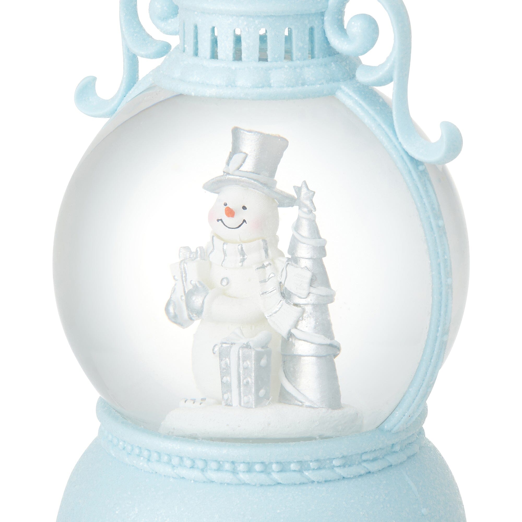 Snow Globe Round Lantern Snowman L