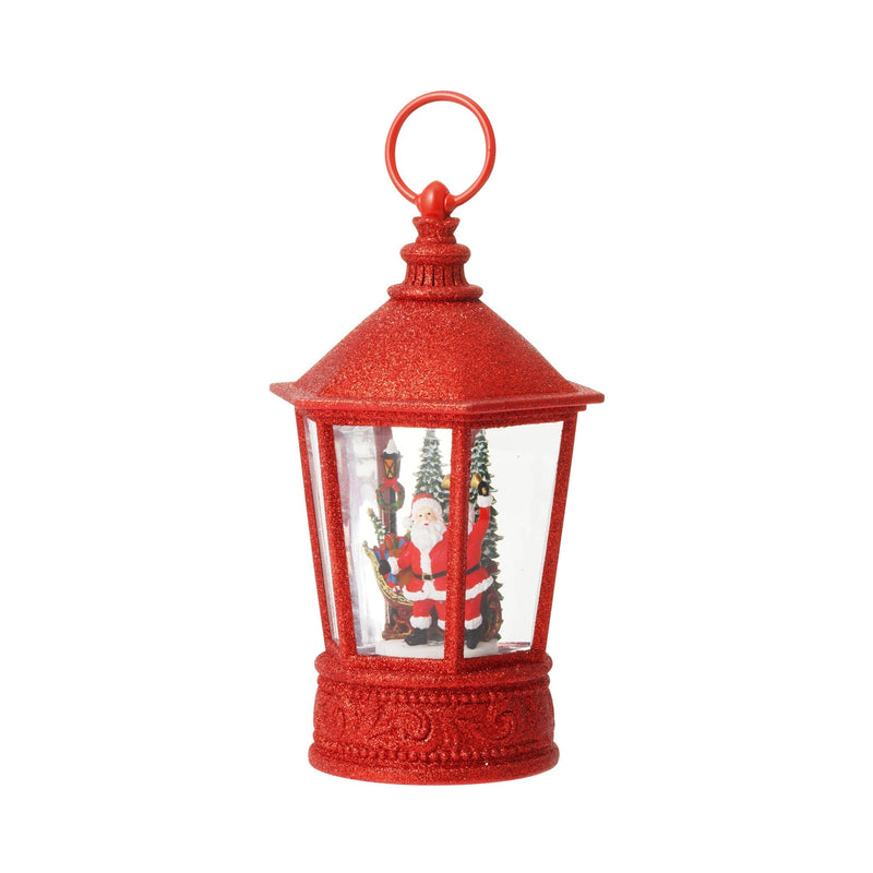 Snow Globe Square Lantern Santa L