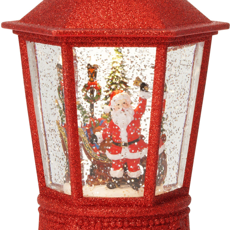 Snow Globe Square Lantern Santa L