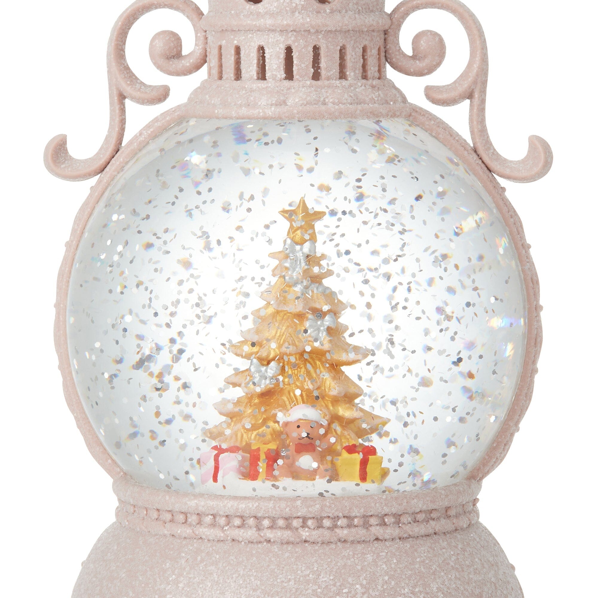 Snow Globe Round Lantern Tree Bear L