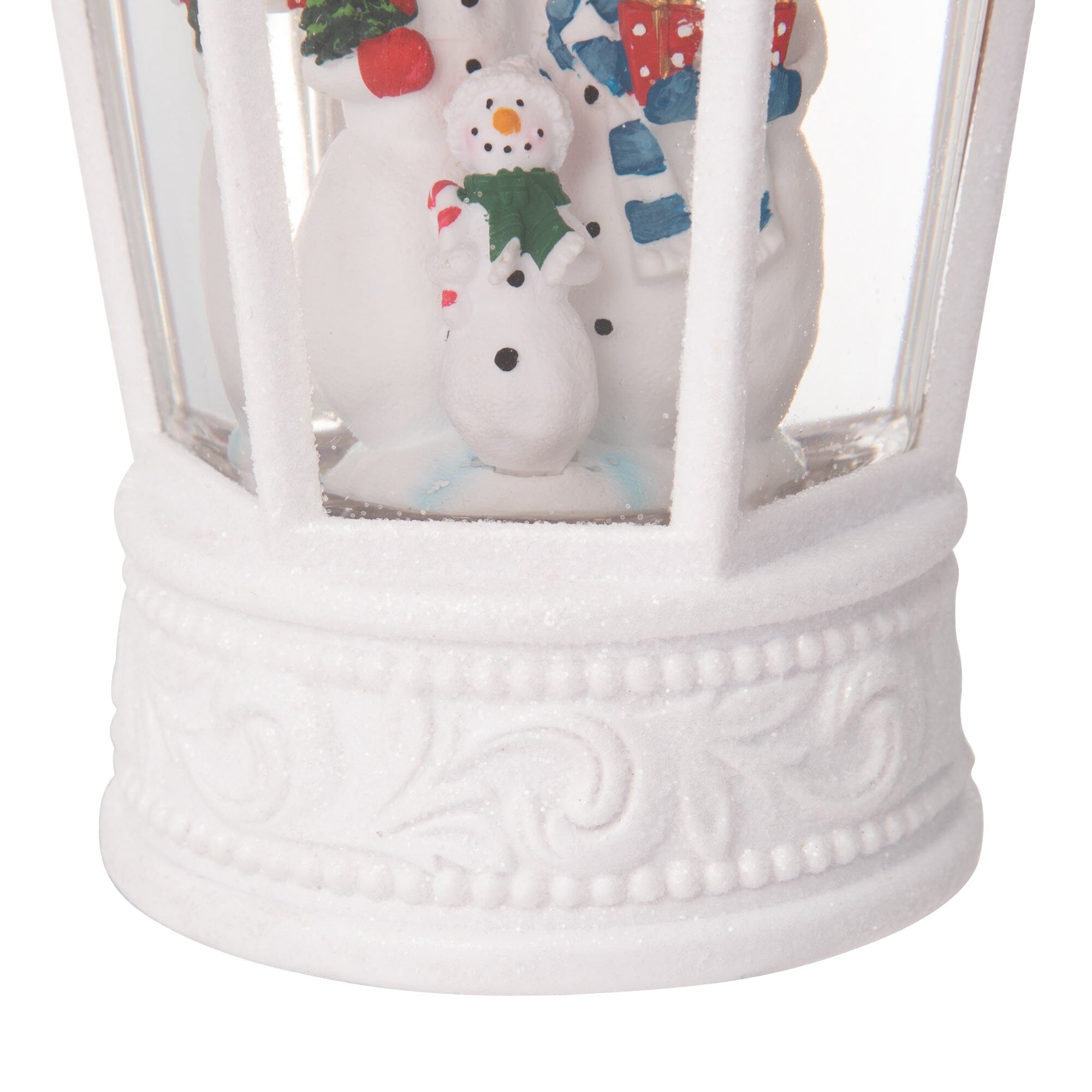 Snow Globe Square Lantern Snowman L