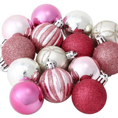 Set Ornaments 4cm 14Pcs Pink