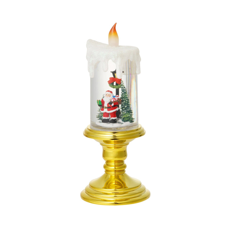 Snow Globe Candle Santa L