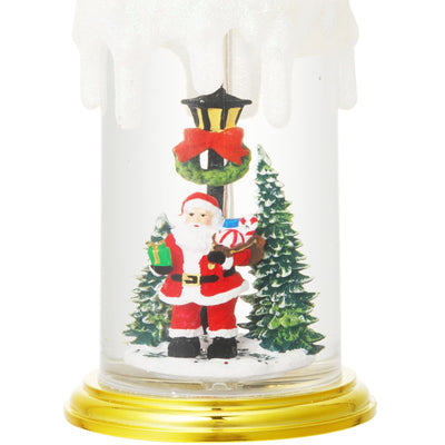 Snow Globe Candle Santa L