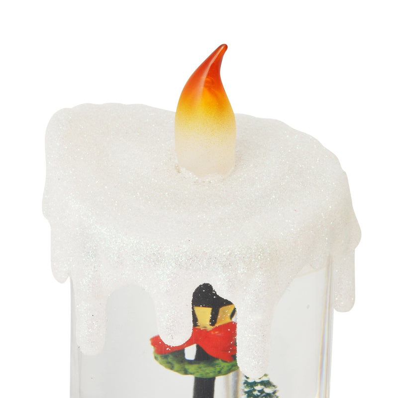 Snow Globe Candle Santa L