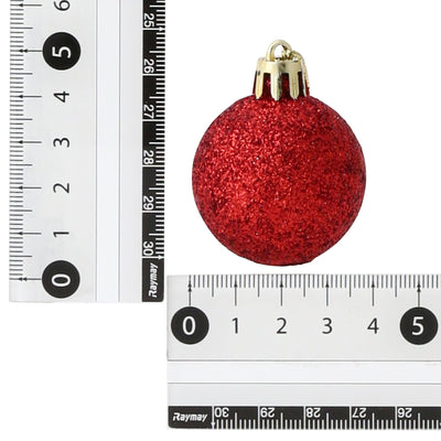 Set Ornaments 4cm 14 Pieces Red