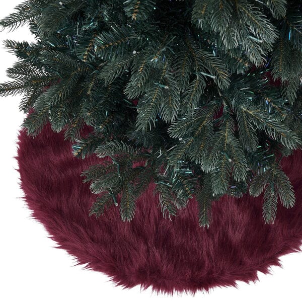 Tree Skirt Fur Dark Red