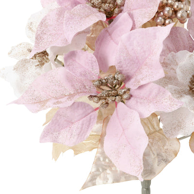 Artificial Flower Poinsettia Bush Light Pink