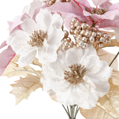 Artificial Flower Poinsettia Bush Light Pink