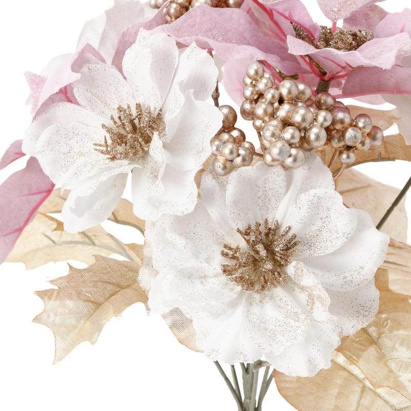 Artificial Flower Poinsettia Bush Light Pink