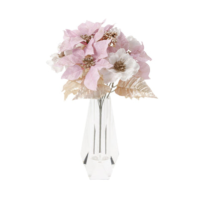 Artificial Flower Poinsettia Bush Light Pink