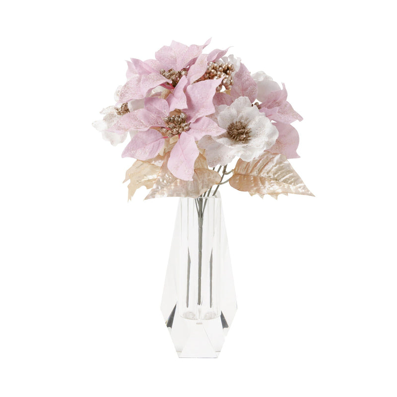 Artificial Flower Poinsettia Bush Light Pink