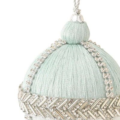 流蘇刺繡聖誕掛飾 藍色