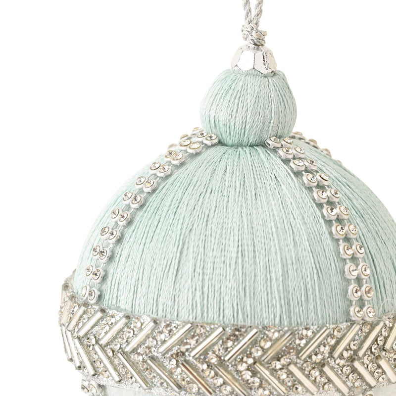 流蘇刺繡聖誕掛飾 藍色