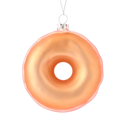 Glass Ornament Donut Pink