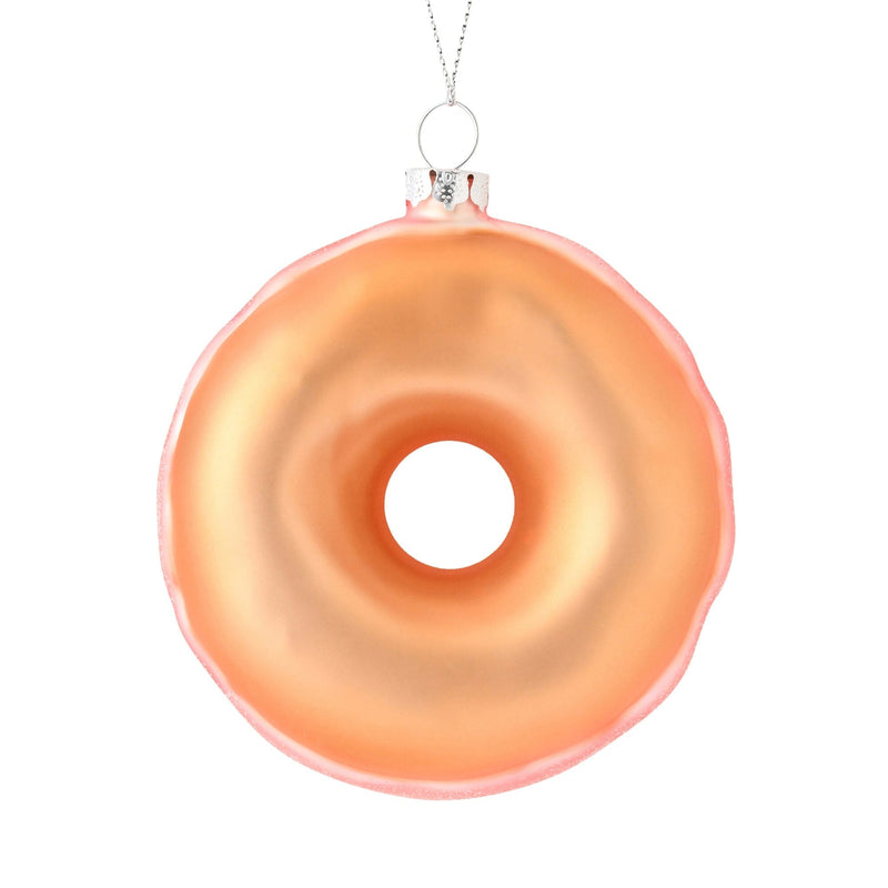 Glass Ornament Donut Pink