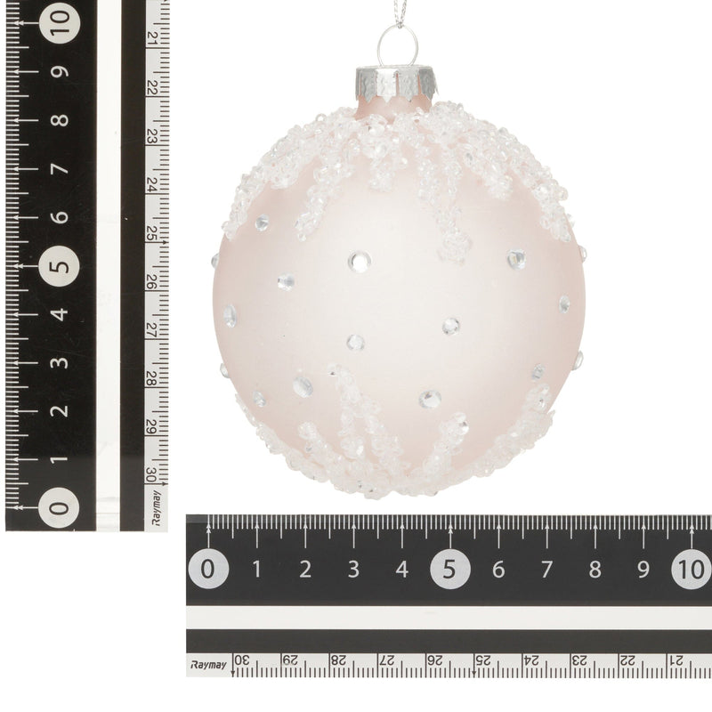 玻璃聖誕掛飾 粉紅色