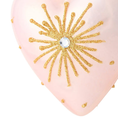 心型玻璃飾品 粉紅色