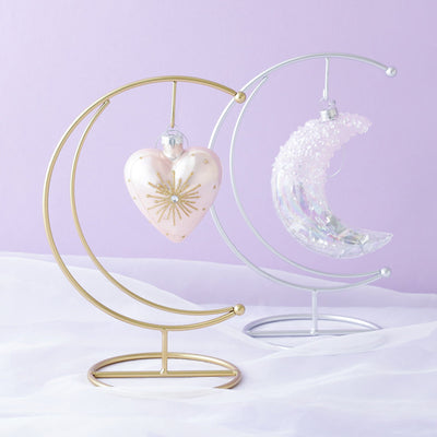 閃閃月亮玻璃飾品 銀色