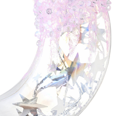 閃閃月亮玻璃飾品 銀色