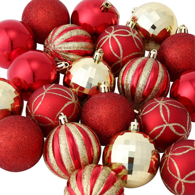 Set Ornaments 6cm 20 pcs Red
