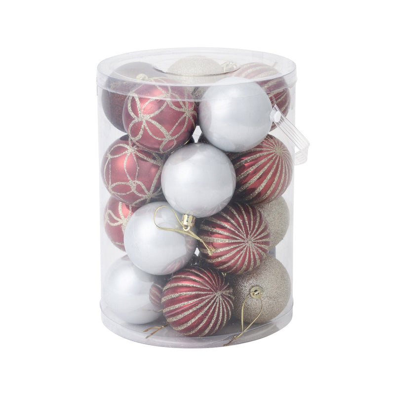 Set Ornaments 6cm 20 pcs Brown