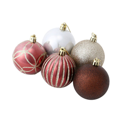 Set Ornaments 6cm 20 pcs Brown