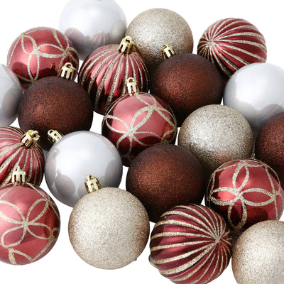 Set Ornaments 6cm 20 pcs Brown