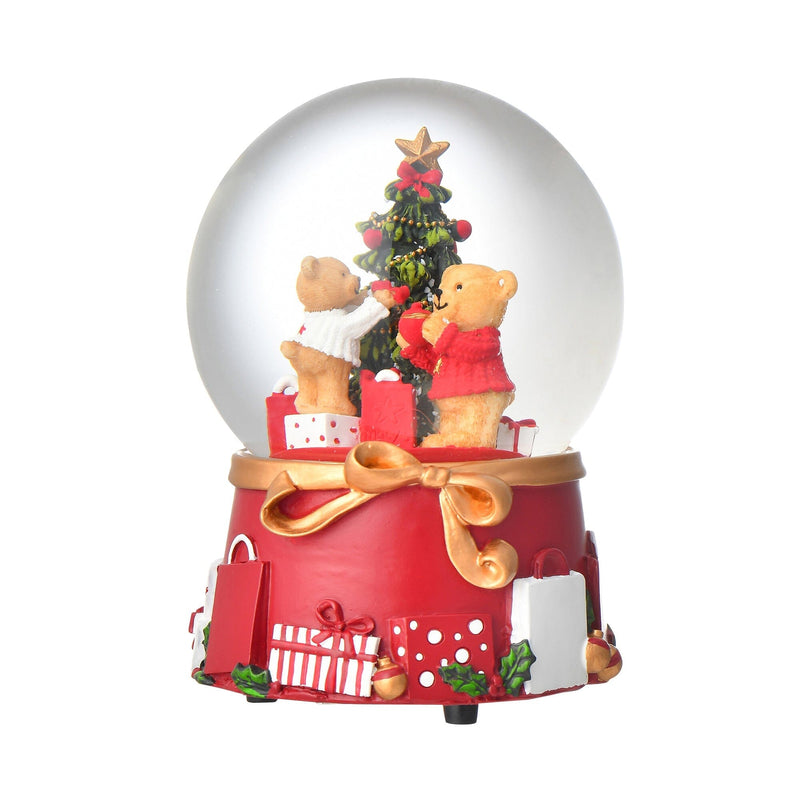 Snow Globe Bear Large Red