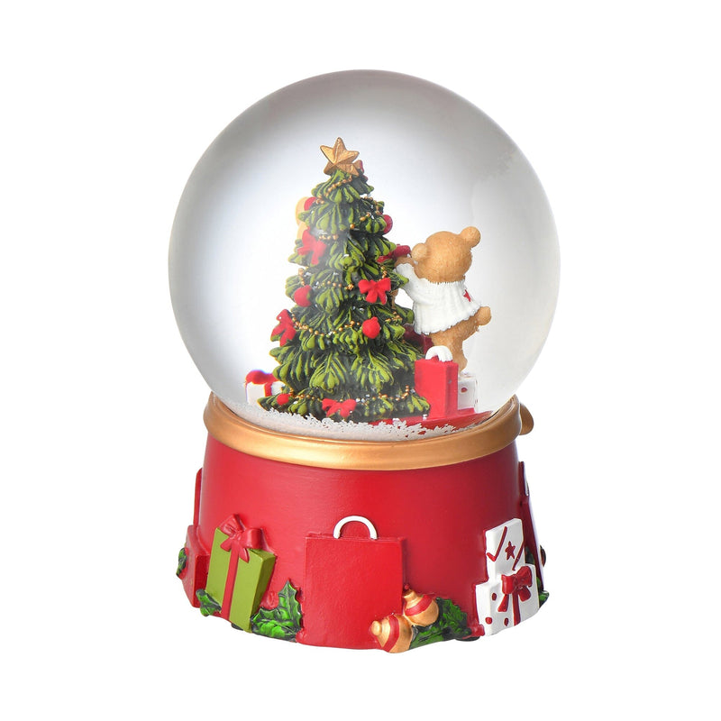 Snow Globe Bear Large Red