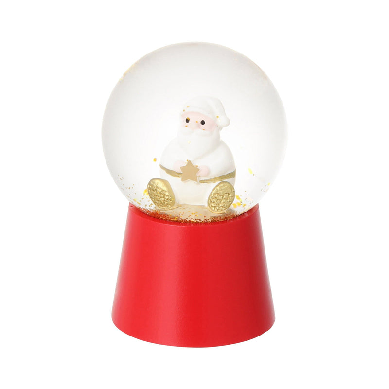 Led Snow Globe Santa Small Red