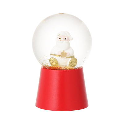 Led Snow Globe Santa Small Red