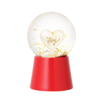 Led Snow Globe Heart Small Red