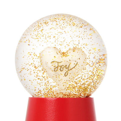 Led Snow Globe Heart Small Red