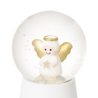 Led Snow Globe Angel Small White