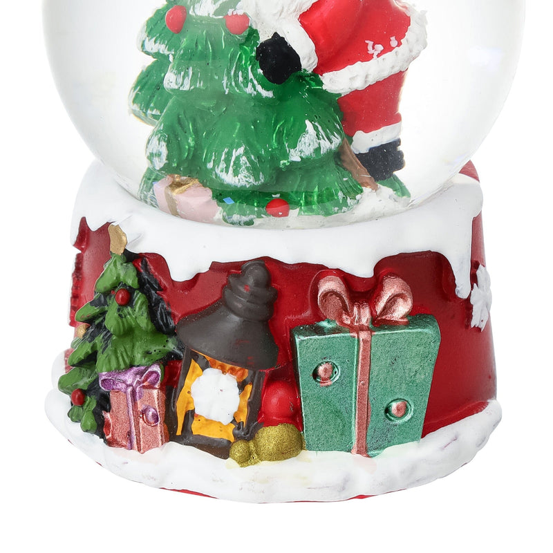 Snow Globe Santa Small Red