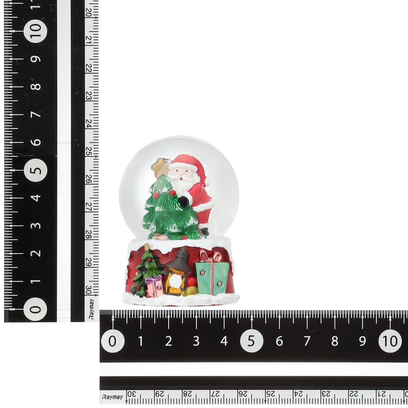 Snow Globe Santa Small Red