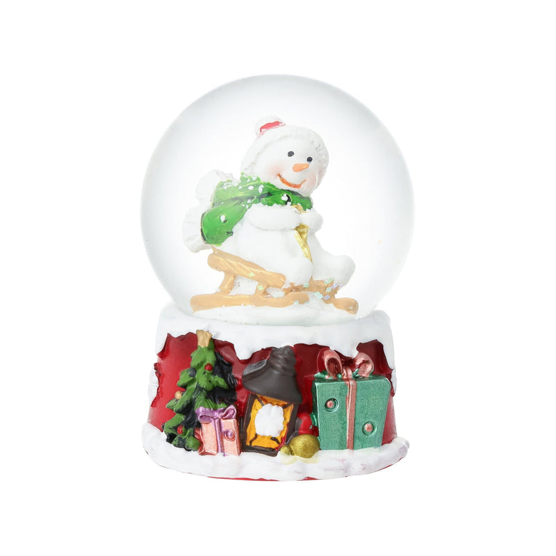 Snow Globe Snowman Small Red