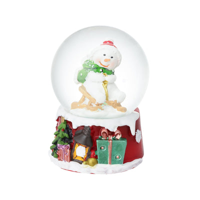 Snow Globe Snowman Small Red