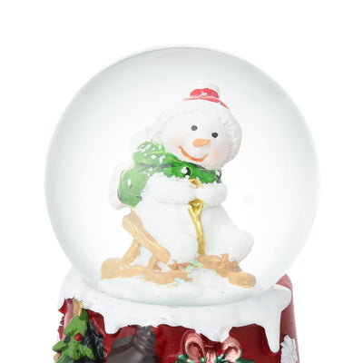 Snow Globe Snowman Small Red
