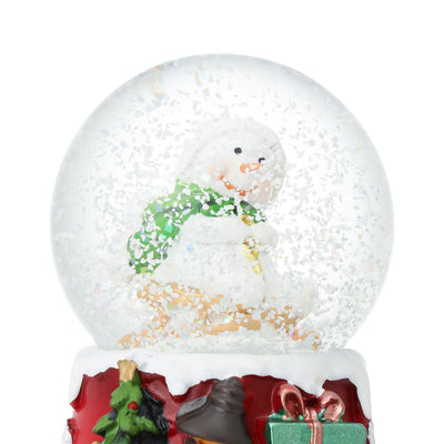 Snow Globe Snowman Small Red