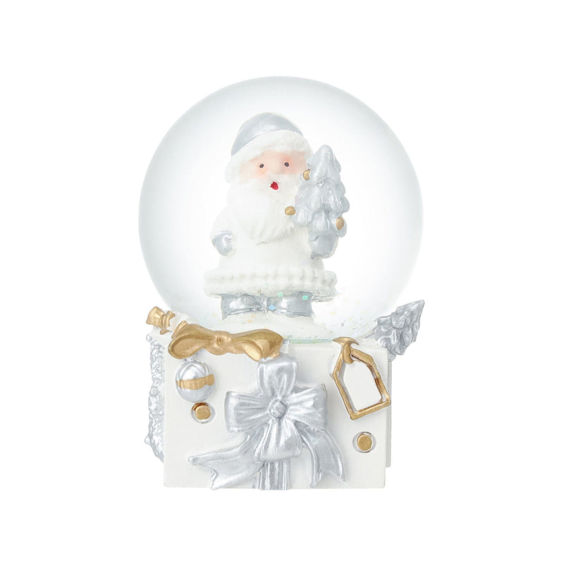 Snow Globe Santa Small White